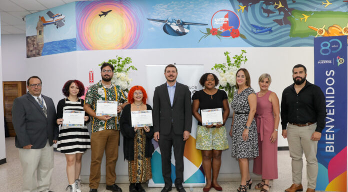 Puertos y Escuela de Artes Plásticas y Diseño inauguran murales en aeropuerto de Isla Grande